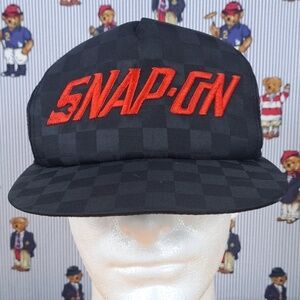 Vintage Snap-On Tools embroidered spellout black checkered K-Products snapback